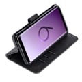 Miniatyrbild 2 av 4: Hbasics-fodral till Samsung Galaxy S9 mobilfodral - i svart - konstläder, magnetiskt, kortfack, stativfunktion Svart