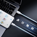Miniatyrbild 4 av 4: Set med 3 2M-kabel för iPhone 14 Plus - 14 Pro -14 Pro Max - 14 USB-C till Lightning Vit