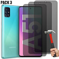 Miniatyrbild 1 av 4: 3 Anti-Spy Tempered Glasögon för Samsung Galaxy A51 Stötsäkert skydd Svart