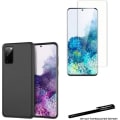 Miniatyrbild 1 av 4: Fodral och skyddsfilm - Toproduits® - Samsung Galaxy S20 Plus - Härdat glas - Svart - Genomskinlig Svart