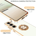 Miniatyrbild 3 av 4: Ringfodral till Samsung Galaxy S22 Ultra - Fashion Soft TPU Stötsäkert skydd Vit