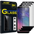 Miniatyrbild 1 av 4: VCOMP - För Samsung Galaxy A6+- A6 Plus (2018) 6.0" - Förpackning med 3x skärmskydd av färghärdat glas - SVART
