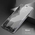 Miniatyrbild 4 av 4: Fodral till Samsung Galaxy M23 5G med 2 härdade glasögon Skyddsspegeleffekt Smart Fodral Silver