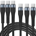 Miniatyrbild 1 av 4: Lot-3 USB-C till USB-C-kabel 60W Snabb för Samsung Galaxy S25, S25 Plus, S24 Ultra, S24 FE, S23 FE, S22, S21 - 1M Svart Svart