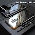 Miniatyrbild 1 av 4: Fodral - AIBEIER - Galaxy S8 Plus - Magnetisk - Härdat glas - Fullständigt skydd Svart + Transparent