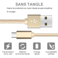 Miniatyrbild 4 av 4: Micro USB-kabel - Icke specificerad - 2M - Guldnylon - Kompatibel med Android - Micro USB-kontakt