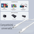 Miniatyrbild 4 av 4: USB-C till USB-C-kabel 60W Snabbladdning för Samsung Galaxy A16 A13 A36 A15 A14 A25 A35 A55 A54 A05s - Vit 1M Vit