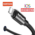 Miniatyrbild 3 av 4: Storlek 1M - 2.4A USB-kabel för iPhone X Laddarkabel för iPhone XR MAX XS 8 7 6 plus 5s Datakabel - Grå