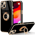 Miniatyrbild 1 av 4: Ringfodral för iPhone 15 Svart Mode Anti-Scratch Mjuk TPU