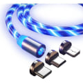 Miniatyrbild 1 av 4: 3 i 1 magnetisk laddningskabel LED Stream Magnet USB-laddarkabel Kompatibel med Android, iOS, Micro USB, Typ C US -