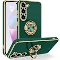 Miniatyrbild 1 av 4: Skyddsfodral - Samsung - Galaxy A35 5G - Stötsäker - Silikon - 360° roterande stativ Nattgrönt