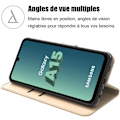 Miniatyrbild 2 av 4: Skyddande skal - Samsung - Galaxy A15 5G - Stötresistent - PU-läder - Guld gyllene