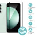 Miniatyrbild 2 av 4: Helt härdat glas för Samsung Galaxy S23 FE - BOOLING - Set med 2 - 9H Skydd - Svart Transparent med svart kant