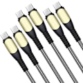 Miniatyrbild 1 av 4: 3x Snabb USB-C till USB-C-kabel 60W för Samsung Galaxy A16 A15 4G-5G A25 A35 A55 A15 S24 S25 - Grå Nylonfläta 1M Grå