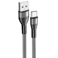 Miniatyrbild 1 av 4: USB-C Snabb Nylon-kabel 3A för Samsung Galaxy A26 A25 A15 A05s A35 A55 A56 - Grå 1 Meter Grå
