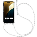 Miniatyrbild 1 av 3: Coque Cordon - AntiChoc - iPhone 16 Pro Max - Förstärkt Skydd - Transparent - Vit Cordon Transparent