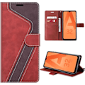 Miniatyrbild 1 av 4: Coque för Samsung Galaxy A32 5G - BOOLING - Abstrakt mönster i PU-läder - Röd - Kortfack - Justerbart stativ Rödbrun