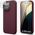 Miniatyrbild 1 av 4: Skyddsfodral - BOOLING - iPhone 16 Pro Max - Flytande Silikon Bordeaux - Matt Effekt - Optimal Skydd Bordeaux