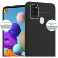 Miniatyrbild 3 av 4: Härdade glasögon och skyddande skal - Toproduits® - Galaxy A21S - Svart - Flexibel - Stöt- och repskydd Svart