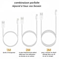 Miniatyrbild 2 av 4: KABEL FÖR IPHONE X 8 7 6 5 S SE PLUS IPOD IPAD FÖRSTÄRKAD USB-LADDARE VIT Nyhet