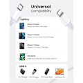 Miniatyrbild 4 av 4: 2-pack USB C till Lightning-kabel för iPhone 14 13 13 Pro Max 13 Mini 12 Pro Max 11 Pro,1m Vit