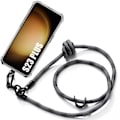 Miniatyrbild 1 av 4: Crossbody-fodral för Samsung Galaxy S23+ - S23 Plus Stötsäkert repskydd med robust axelrem Grå