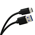 Miniatyrbild 3 av 4: För Samsung Galaxy Tab Active 2: USB 3.0 Typ C till Standard USB Typ A-laddningskabel, 1 m lång - SVART