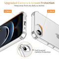 Miniatyrbild 3 av 6: Coque för iPhone 16e - Förstärkt Stötsäker Transparent Silikon + 2 Härdade Glas Transparent