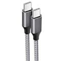 Miniatyrbild 1 av 4: USB-C till USB-C Snabbladdningskabel 3A för Samsung Galaxy A03s A04s A13 A14 A22 A23 A24 A25 A26 - Förstärkt Nylon Grå 1M Grå