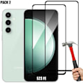 Miniatyrbild 1 av 4: Helt härdat glas för Samsung Galaxy S23 FE - BOOLING - Set med 2 - 9H Skydd - Svart Transparent med svart kant