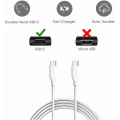 Miniatyrbild 2 av 4: USB-C-kabel för Samsung Galaxy A15 A05 A05s A25 A35 A55 Vit 1M - 2-pack