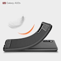 Miniatyrbild 2 av 4: Fodral för Samsung A02S (6,5") Inkluderar 2 härdade glasögon Flexibel design Kolfiberskydd Svart Svart
