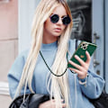 Miniatyrbild 2 av 4: Halsbandsfodral till Samsung Galaxy S21 FE Protective Slim Heart Design - Midnattsgrön