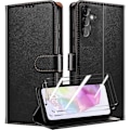 Miniatyrbild 1 av 4: Skyddsfodral - BOOLING - Samsung Galaxy A35 5G - PU-läder och TPU stötabsorberande - Justerbar stödfunktion Svart