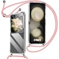 Miniatyrbild 1 av 4: Skyddsgalge - BOOLING - Samsung Galaxy Z Flip 5 - Mjuk - Transparent - Rosa Transparent, Rosa