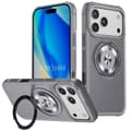 Skal med 360° Ring - BOOLING - för iPhone 17 Pro Max - Hybrid med Rotterande Magnetisk Ring - Grå Grå