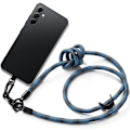 Miniatyrbild 1 av 4: Crossbody-fodral till Samsung Galaxy A54 5G - BOOLING - Mjuk svart - Robust axelrem Blå Blå