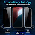 Miniatyrbild 2 av 4: 2 Anti-Spy Tempered Glasögon för iPhone 16 Plus - Stötsäkert skydd Svart