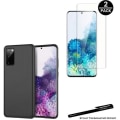 Miniatyrbild 1 av 4: 2 genomskinliga skyddsfilmer av härdat glas + 1 svart skyddsskal för Samsung Galaxy S20 med Stylus Toproduits® Svart