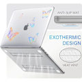 Miniatyrbild 4 av 6: Skyddande skal för MacBook Air 15 Tum M4 M3 M2 2025 2024 2023, Hård Transparent Antiglidande Fjärilsdesign Transparent