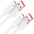 Miniatyrbild 1 av 4: 2 USB-C Snabbladdningskablar 6A för Xiaomi Redmi Note 13/14 Pro Note 13 5G Redmi 13C - 1M Vit