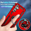 Miniatyrbild 4 av 4: Skyddande skal - BOOLING - Samsung Galaxy S24 Plus - Röd - 360° Stativ - 2 Härdat glas Röd