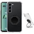 Miniatyrbild 1 av 4: Skyddsskal - Samsung - Galaxy A15 - Transparent silikon - Stötabsorberande - Åttakantigt stativ Transparent, svart