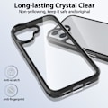 Miniatyrbild 2 av 4: Fodral och 2 härdade glasögon för iPhone 16 Plus - Stötsäkert skydd Transparent hård rygg + svart TPU-kant