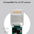 Miniatyrbild 3 av 4: iPhone-kablar Benks bärnstensfärgad nylonflätad 0,25 m 2A 8-stift till USB datasynkronisering metallkabel för Plus 7 iPhone 6 6s iPad Air Mini Svart