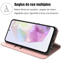 Miniatyrbild 2 av 4: Skyddsformat - BOOLING - Folio - PU-läder Rosa - Samsung Galaxy A35 5G - Stötsäker Rosa