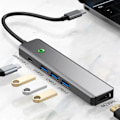 Miniatyrbild 2 av 4: 4K USB-C till HDMI-adapter med USB 3.0-port, 100W PD, LED-knappindikator, 6 i 1 Adapter Hub för MacBook Air-Pro iMac