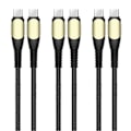 Miniatyrbild 1 av 4: 3x Snabb USB-C till USB-C-kabel 60W för Samsung Galaxy A36 A34 A33 A32 4G-5G A54 A53 A52 4G-5G A52s - Svart Nylonflätad 1M Svart