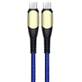 Miniatyrbild 1 av 4: USB-C till USB-C Snabb Laddningskabel 60W för Xiaomi Redmi 14C 13C 12 10C 9 9T - Flätad Nylon 1M Blå Blå