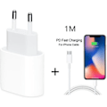 Miniatyrbild 1 av 4: 20W laddare strömadapter för iPhone 12 Pro Max USB-C-port Snabbladdning 3.0 EU väggkontakt USB typ C laddningskabel, 1m